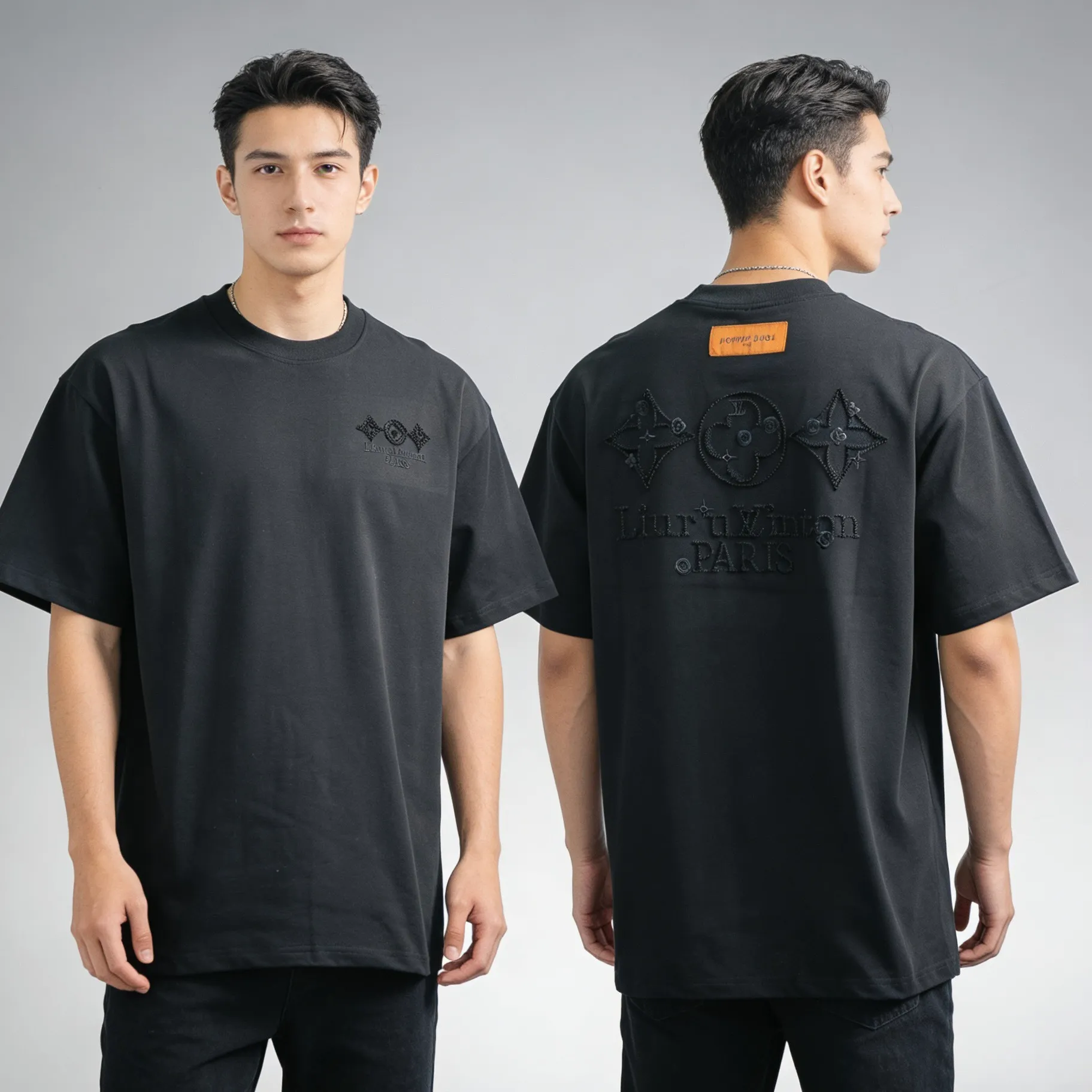 Louis Vuitton/Louis Vuitton three-flower embroidered short sleeves